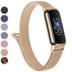 Fitbit Luxe Bantları Kadın Erkek için Metal Bant, Paslanmaz Çelik Hasır Halka, Ayarlanabilir Manyetik Bileklik Yedek Kayış, Fitbit Luxe Fitness ve Sağlık İzleyici ile Uyumlu