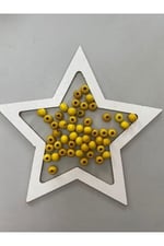 Flea Market 10 Mm Sarı Ahşap Boncuk 100 Grm, Sln10mmSarı100Grm
