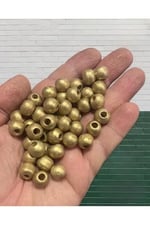 Flea Market 10mm Gold Ahşap Boncuk 1 Kilo, Eko1KG10GOLDD
