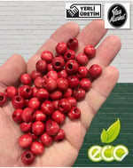 Flea Market Ekonomik Paket 1 Kilo 10mm Ahşap Boncuk Karışık Renk, Eko1KG10KırmızıOrg