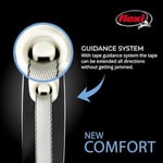 flexi New Comfort Geri Çekilebilir Köpek Tasma (Ört), 7,9 m, Large, Gri/Siyah
