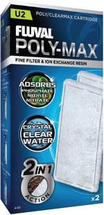 Fluval Clearmax filtre parçası, fosfat, nitrit ve nitrat emilimi için birinci sınıf reçineli, Fluval iç filtre U2, 2'li paket - Seçenekler: U2, 2-er Pack, U3, 2er Pack