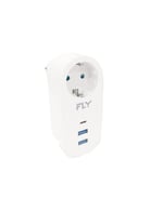 Fly Racing FLY 3400 Termal Akım Korumalı, Çocuk Korumalı, 2 x USB Type-C, 1 X USB Type-C, Tekli Priz, Beyaz