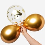 Flying Tiger Copenhagen 6'lı Gold Detaylı Konfetili Balon Seti