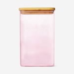 Flying Tiger Copenhagen Bambu Kapaklı Pembe Cam Saklama Kabı 1,7 L
