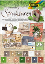 folia 46849 - Motif bloğu Mittsommerland, 24 x 34 cm, 26 yaprak ayrılmış, 13 x motif karton 270 g/m2 ve 13 x motif kağıdı 80 g/m2, çeşitli el işleri  - Seçenekler: Mittsommerland, Minimalist., Yapılar