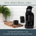 Folk Ceramics Leonard Seramik Espresso Bardakları | 2'li Set, 85 ml, Mat Siyah | Espresso için Modern İstiflenebilir Demitasse Kupalar | Kalın Duvarlı, Sapsız, Dayanıklı, Bulaşık Makinesi ve