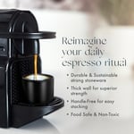 Folk Ceramics Leonard Seramik Espresso Bardakları | 2'li Set, 85 ml, Mat Siyah | Espresso için Modern İstiflenebilir Demitasse Kupalar | Kalın Duvarlı, Sapsız, Dayanıklı, Bulaşık Makinesi ve