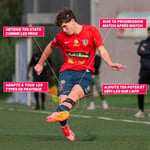 Footbar Meteor - Futbol için Aktivite İzleyici. Performans ve Oyun Tarzını Değerlendirmek için Bacağın Çevresine Takılır: Pas, Atış, Hız, Dayanıklılık, Dribling, Mücadele