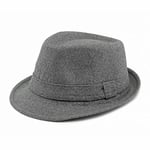 Fötr Keçe Şapka Yün Fedora Erkek/Kadın Panama Şapkası Kış Şapkası, gri, One Size