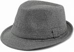 Fötr Keçe Şapka Yün Fedora Erkek/Kadın Panama Şapkası Kış Şapkası, gri, One Size