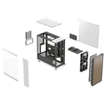 Fractal Design North Chalk White TG Clear | İki adet 140 mm fan önceden yüklenmiş, USB-C, 355 mm'ye kadar grafik kartı, mükemmel hava akışı