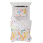 Franco Collectibles Care Bears Klasik Retro Gökkuşağı Yatak Takımı 5 Parça Süper Yumuşak Yorgan ve Çarşaf Seti, Şemli, İkiz (% - Seçenekler: 4 Piece Twin Size, 5 Piece Full Size, 5 Piece Queen Size...