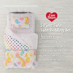 Franco Collectibles Care Bears Klasik Retro Gökkuşağı Yatak Takımı 5 Parça Süper Yumuşak Yorgan ve Çarşaf Seti, Şemli, İkiz (% - Seçenekler: 4 Piece Twin Size, 5 Piece Full Size, 5 Piece Queen Size...