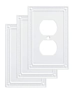 Franklin Brass Classic Beaded Çift Yönlü/Switch Plaka/Kılıf, Tek, Beyaz, W35059V-PW-C