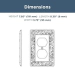 Franklin Brass Paisley Duvar Plakası, Eskitme Antik Pirinç Tek Dubleks Anahtar Kapağı, 3'lü Paket, W10110V-ABT-R