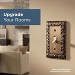 Franklin Brass Paisley Duvar Plakası, Eskitme Antik Pirinç Tek Dubleks Anahtar Kapağı, 3'lü Paket, W10110V-ABT-R