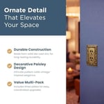 Franklin Brass Paisley Duvar Plakası, Eskitme Antik Pirinç Tek Dubleks Anahtar Kapağı, 3'lü Paket, W10110V-ABT-R