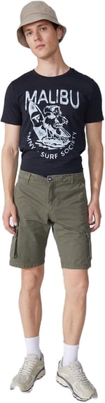 Fred Mello Normal Bel Slim Fit Bermuda Şort, 30, 5003031678, Haki, Erkek