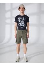 Fred Mello Normal Bel Slim Fit Bermuda Şort, 30, 5003031678, Haki, Erkek