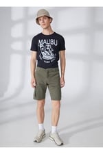 Fred Mello Normal Bel Slim Fit Bermuda Şort, 30, 5003031678, Haki, Erkek