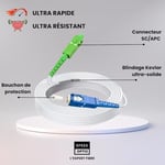 Free Pop, Ultra, Revolution Freebox için Fiber Optik Kablo, SC/UPC - SC/APC bağlantısı, Jartiyer Uzatma Kablosu (10 metre)