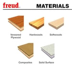Freud PB-007 hassas makas, 2,5 cm x 1,9 cm şaft, tırtıklı kenar, Forstner matkap ucu, çok renkli