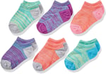 Fruit of the Loom Girls' Big Show Socks-6 Pack, Pink/Orange/Blue/Yellow/Purpe/Gray, Shoe Size 4-10 Large