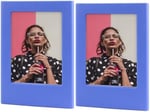 Fujifilm Instax Mini Film Uyumlu 2'Li Mıknatıslı Fotoğraf Çerçeve Seti, Koyu Mavi