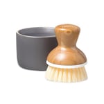 Full Circle Bubble bis Keramik Seifenspender & Scrubber Schwamm Set, weiß, grau/weiß, Dish Brush + Dispenser