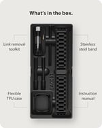 Fullmosa-Fullmosa Apple Watch Kayışlarıyla Uyumlu Serisi 8 7 45mm Ultra 49mm Serisi 6 SE/SE2 5 4 44mm Serisi 3 42mm Metal Paslanmaz Çelik Yedek iWatch Bantları Siyah ve Koruyucu Kılıf
