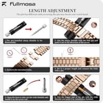 Fullmosa Paslanmaz çelik saat kayışı, 16 mm, 18 mm, 19 mm, 20 mm, 22 mm, 24 mm, metal saat kayışı, hızlı kilitli, kadın ve erkek için uygundur - Bedenler: 18 mm, 18mm, 20 mm, 20mm, 22 mm