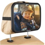 Funbliss Baby Car Mirror Most Stable Backseat Mirror with Premium mat Finish Super Clear PMMA malzeme Mirror-Safe, Secure and Shatterproof,Black araba koltuğu aynası, bebekler için.