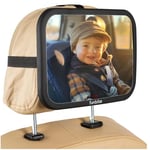Funbliss Baby Car Mirror Most Stable Backseat Mirror with Premium mat Finish Super Clear PMMA malzeme Mirror-Safe, Secure and Shatterproof,Black araba koltuğu aynası, bebekler için.