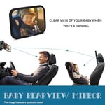 Funbliss Baby Car Mirror Most Stable Backseat Mirror with Premium mat Finish Super Clear PMMA malzeme Mirror-Safe, Secure and Shatterproof,Black araba koltuğu aynası, bebekler için.