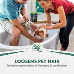 FURminator Banyo Fırçası, Köpek Banyo Fırçası, Evcil Hayvan Saçlarını Gevşetir, Şampuan ve Saç Kremi Dağıtır, Gri