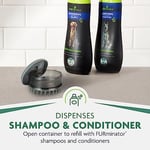 FURminator Banyo Fırçası, Köpek Banyo Fırçası, Evcil Hayvan Saçlarını Gevşetir, Şampuan ve Saç Kremi Dağıtır, Gri
