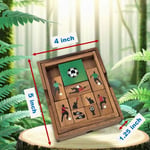 Futbol Sahası Sürgülü Blok Klotski Beyin Teaser Ahşap Bulmaca Hediye Fikir Futbol Oyunu Severler için - IQ Travel Play Game