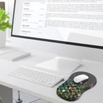 G JGOO Bilek Dayanaklı Ergonomik Mouse Pad, Bellek Köpüğü ve Masaj Tasarımlı Fare Altlığı, Bilek Ağrısı Giderici, Kaymaz PU Taban, Oyun, Ofis, Masa için Bilek Destekli Mouse Pad (Siyah Çiçek, 30,48 x 