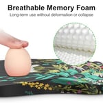 G JGOO Bilek Dayanaklı Ergonomik Mouse Pad, Bellek Köpüğü ve Masaj Tasarımlı Fare Altlığı, Bilek Ağrısı Giderici, Kaymaz PU Taban, Oyun, Ofis, Masa için Bilek Destekli Mouse Pad (Siyah Çiçek, 30,48 x 