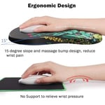G JGOO Bilek Dayanaklı Ergonomik Mouse Pad, Bellek Köpüğü ve Masaj Tasarımlı Fare Altlığı, Bilek Ağrısı Giderici, Kaymaz PU Taban, Oyun, Ofis, Masa için Bilek Destekli Mouse Pad (Siyah Çiçek, 30,48 x 