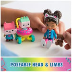 Gabby's Dollhouse, Kitty Care figür seti, 2 kedi figürü ve bebek arabası ile Gabby, 3 yaş ve üzeri