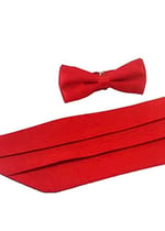 Gaffy Kırmızı Çocuk Boy Düz Renk Saten Kuşak Papyon Takım KLR GYM CKPS-03