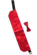 Gaffy Kırmızı Çocuk Boy Düz Renk Saten Kuşak Papyon Takım KLR GYM CKPS-03