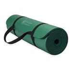 Gaiam Essentials Kalın Yoga Minderi Fitness ve Egzersiz Minderi Kolay Sıkmalı Yoga Minderi Taşıyıcı Kayış, 183 cm U x 61 cm G x 1 cm Kalınlık