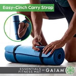 Gaiam Essentials Kalın Yoga Minderi Fitness ve Egzersiz Minderi Kolay Sıkmalı Yoga Minderi Taşıyıcı Kayış, 183 cm U x 61 cm G x 1 cm Kalınlık