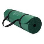 Gaiam Essentials Kalın Yoga Minderi Fitness ve Egzersiz Minderi Kolay Sıkmalı Yoga Minderi Taşıyıcı Kayış, 183 cm U x 61 cm G x 1 cm Kalınlık