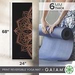 Gaiam Yoga Mat - Premium 6mm Print Reversible Extra Thick Non Slip Exercise & Fitness Mat for All Types of Yoga, Pilates & Floor Workouts (68