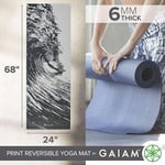Gaiam Yoga Mat Premium Print Reversible Extra Thick Exercise & Fitness Mat for All Types of Yoga, Pilates & Floor Exercises