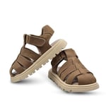 Galler Hakiki Deri Tek Cırtlı Unisex Çocuk Sandalet Kum Rengi